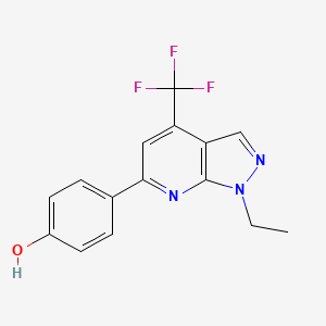 molecular formula C15H12F3N3O B6079100 4-[1-ethyl-4-(trifluoromethyl)-1H-pyrazolo[3,4-b]pyridin-6-yl]phenol 