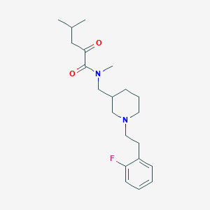 molecular formula C21H31FN2O2 B6079132 N-({1-[2-(2-fluorophenyl)ethyl]-3-piperidinyl}methyl)-N,4-dimethyl-2-oxopentanamide 