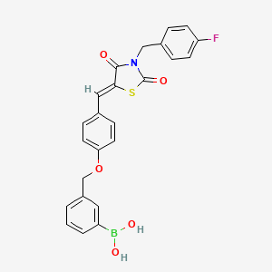 (Z)-(3-((4-((3-(4-fluorobenzyl)-2,4-dioxothiazolidin-5-ylidene)methyl)phenoxy)methyl)phenyl)boronic acid
