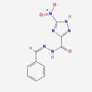 molecular formula C10H8N6O3 B6079155 N'-benzylidene-3-nitro-1H-1,2,4-triazole-5-carbohydrazide 