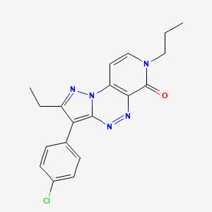 molecular formula C19H18ClN5O B6079167 3-(4-chlorophenyl)-2-ethyl-7-propylpyrazolo[5,1-c]pyrido[4,3-e][1,2,4]triazin-6(7H)-one 