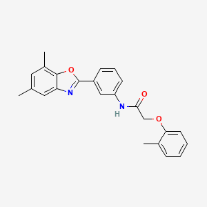 molecular formula C24H22N2O3 B6079178 N-[3-(5,7-dimethyl-1,3-benzoxazol-2-yl)phenyl]-2-(2-methylphenoxy)acetamide 