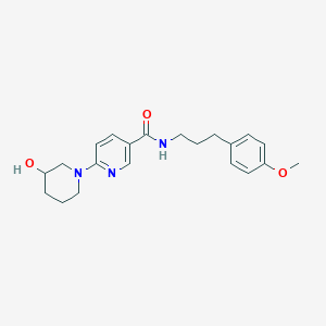 molecular formula C21H27N3O3 B6079193 6-(3-hydroxy-1-piperidinyl)-N-[3-(4-methoxyphenyl)propyl]nicotinamide 