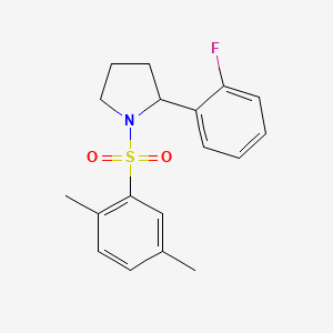 molecular formula C18H20FNO2S B6079212 1-[(2,5-dimethylphenyl)sulfonyl]-2-(2-fluorophenyl)pyrrolidine 