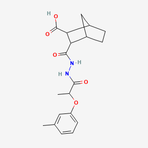molecular formula C19H24N2O5 B6079216 3-({2-[2-(3-methylphenoxy)propanoyl]hydrazino}carbonyl)bicyclo[2.2.1]heptane-2-carboxylic acid 