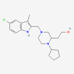 molecular formula C21H30ClN3O B6079229 2-{4-[(5-chloro-3-methyl-1H-indol-2-yl)methyl]-1-cyclopentyl-2-piperazinyl}ethanol 