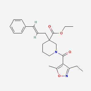 ethyl 1-[(3-ethyl-5-methyl-4-isoxazolyl)carbonyl]-3-[(2E)-3-phenyl-2-propen-1-yl]-3-piperidinecarboxylate