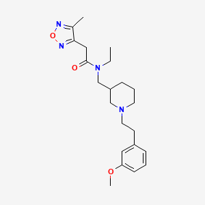 molecular formula C22H32N4O3 B6079250 N-ethyl-N-({1-[2-(3-methoxyphenyl)ethyl]-3-piperidinyl}methyl)-2-(4-methyl-1,2,5-oxadiazol-3-yl)acetamide 