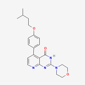 molecular formula C22H26N4O3 B6079257 5-[4-(3-methylbutoxy)phenyl]-2-(4-morpholinyl)pyrido[2,3-d]pyrimidin-4(3H)-one 