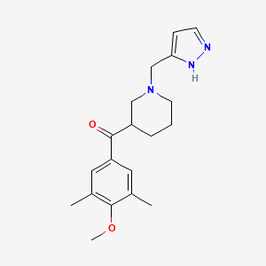molecular formula C19H25N3O2 B6079267 (4-methoxy-3,5-dimethylphenyl)[1-(1H-pyrazol-3-ylmethyl)-3-piperidinyl]methanone 