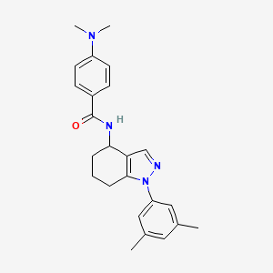 molecular formula C24H28N4O B6079291 4-(dimethylamino)-N-[1-(3,5-dimethylphenyl)-4,5,6,7-tetrahydro-1H-indazol-4-yl]benzamide 