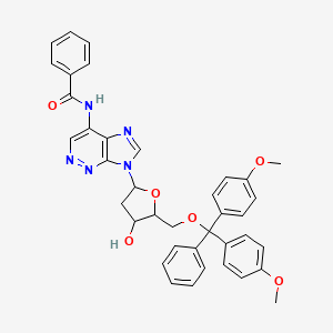 molecular formula C38H35N5O6 B6079312 N-[7-(5-{[bis(4-methoxyphenyl)(phenyl)methoxy]methyl}-4-hydroxytetrahydro-2-furanyl)-7H-imidazo[4,5-c]pyridazin-4-yl]benzamide 