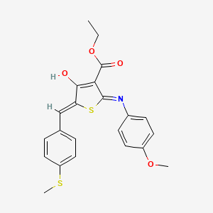 molecular formula C22H21NO4S2 B6079321 ethyl 2-[(4-methoxyphenyl)amino]-5-[4-(methylthio)benzylidene]-4-oxo-4,5-dihydro-3-thiophenecarboxylate 