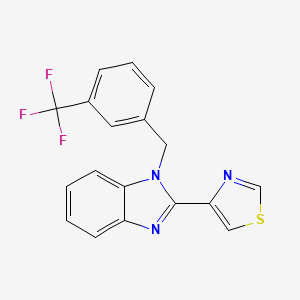 molecular formula C18H12F3N3S B6079325 2-(1,3-thiazol-4-yl)-1-[3-(trifluoromethyl)benzyl]-1H-benzimidazole 