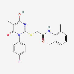 molecular formula C21H20FN3O3S B6079331 N-(2,6-dimethylphenyl)-2-{[1-(4-fluorophenyl)-4-hydroxy-5-methyl-6-oxo-1,6-dihydro-2-pyrimidinyl]thio}acetamide 