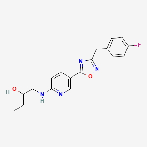 molecular formula C18H19FN4O2 B6079339 1-({5-[3-(4-fluorobenzyl)-1,2,4-oxadiazol-5-yl]-2-pyridinyl}amino)-2-butanol 