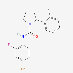 molecular formula C18H18BrFN2O B6079342 N-(4-bromo-2-fluorophenyl)-2-(2-methylphenyl)-1-pyrrolidinecarboxamide 