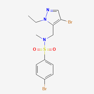 molecular formula C13H15Br2N3O2S B6079351 4-bromo-N-[(4-bromo-1-ethyl-1H-pyrazol-5-yl)methyl]-N-methylbenzenesulfonamide 