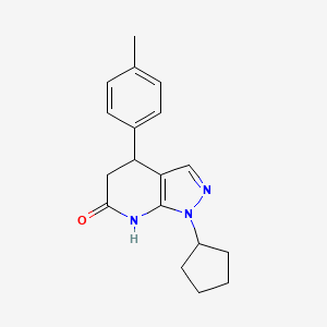 molecular formula C18H21N3O B6079364 1-cyclopentyl-4-(4-methylphenyl)-1,4,5,7-tetrahydro-6H-pyrazolo[3,4-b]pyridin-6-one 