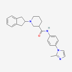 molecular formula C25H28N4O B6079379 1-(2,3-dihydro-1H-inden-2-yl)-N-[4-(2-methyl-1H-imidazol-1-yl)phenyl]-3-piperidinecarboxamide 