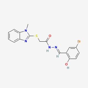 molecular formula C17H15BrN4O2S B6079382 N'-(5-bromo-2-hydroxybenzylidene)-2-[(1-methyl-1H-benzimidazol-2-yl)thio]acetohydrazide 