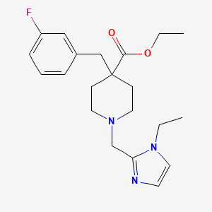 molecular formula C21H28FN3O2 B6079404 ethyl 1-[(1-ethyl-1H-imidazol-2-yl)methyl]-4-(3-fluorobenzyl)-4-piperidinecarboxylate 