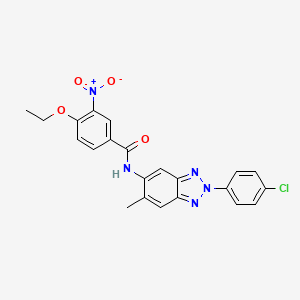 molecular formula C22H18ClN5O4 B6079405 N-[2-(4-chlorophenyl)-6-methyl-2H-1,2,3-benzotriazol-5-yl]-4-ethoxy-3-nitrobenzamide 