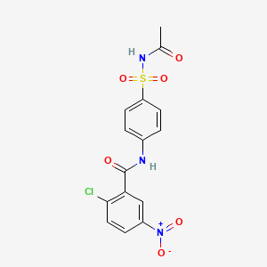 molecular formula C15H12ClN3O6S B6079413 N-{4-[(acetylamino)sulfonyl]phenyl}-2-chloro-5-nitrobenzamide 