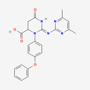 molecular formula C23H21N5O4 B6079419 2-[(4,6-dimethyl-2-pyrimidinyl)amino]-6-oxo-3-(4-phenoxyphenyl)-3,4,5,6-tetrahydro-4-pyrimidinecarboxylic acid 