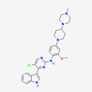 B607944 5-chloro-4-(1H-indol-3-yl)-N-[2-methoxy-4-[4-(4-methylpiperazin-1-yl)piperidin-1-yl]phenyl]pyrimidin-2-amine CAS No. 1356962-34-9