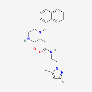 molecular formula C24H29N5O2 B6079449 N-[2-(3,5-dimethyl-1H-pyrazol-1-yl)ethyl]-2-[1-(1-naphthylmethyl)-3-oxo-2-piperazinyl]acetamide 