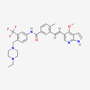 B607945 (E)-N-(4-((4-Ethylpiperazin-1-yl)methyl)-3-(trifluoromethyl)phenyl)-3-(2-(4-methoxy-1H-pyrrolo[2,3-b]pyridin-5-yl)vinyl)-4-methylbenzamide CAS No. 1315329-43-1