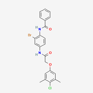 molecular formula C23H20BrClN2O3 B6079467 N-(2-bromo-4-{[(4-chloro-3,5-dimethylphenoxy)acetyl]amino}phenyl)benzamide 
