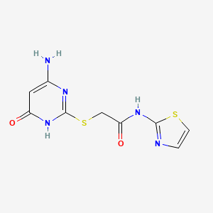 molecular formula C9H9N5O2S2 B6079474 2-[(4-amino-6-oxo-1,6-dihydro-2-pyrimidinyl)thio]-N-1,3-thiazol-2-ylacetamide 
