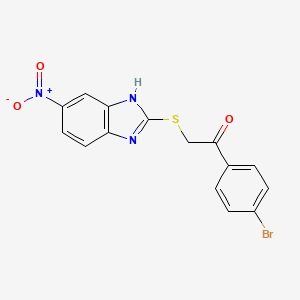 molecular formula C15H10BrN3O3S B6079488 1-(4-bromophenyl)-2-[(5-nitro-1H-benzimidazol-2-yl)thio]ethanone CAS No. 5347-50-2