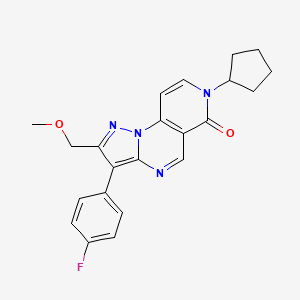 molecular formula C22H21FN4O2 B6079494 7-cyclopentyl-3-(4-fluorophenyl)-2-(methoxymethyl)pyrazolo[1,5-a]pyrido[3,4-e]pyrimidin-6(7H)-one 