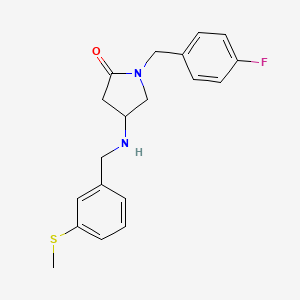 molecular formula C19H21FN2OS B6079497 1-(4-fluorobenzyl)-4-{[3-(methylthio)benzyl]amino}-2-pyrrolidinone 