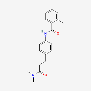 molecular formula C19H22N2O2 B6079511 N-{4-[3-(dimethylamino)-3-oxopropyl]phenyl}-2-methylbenzamide 