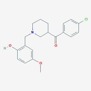molecular formula C20H22ClNO3 B6079513 (4-chlorophenyl)[1-(2-hydroxy-5-methoxybenzyl)-3-piperidinyl]methanone 