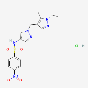 molecular formula C16H19ClN6O4S B6079531 N-{1-[(1-ethyl-5-methyl-1H-pyrazol-4-yl)methyl]-1H-pyrazol-4-yl}-4-nitrobenzenesulfonamide hydrochloride 