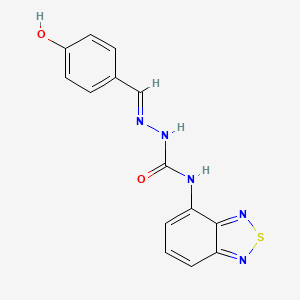 molecular formula C14H11N5O2S B607956 1-(2,1,3-苯并噻二唑-4-基)-3-[(E)-(4-羟基苯基)亚甲基氨基]脲 CAS No. 331261-50-8