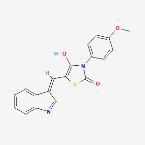molecular formula C19H14N2O3S B6079566 5-(1H-indol-3-ylmethylene)-3-(4-methoxyphenyl)-1,3-thiazolidine-2,4-dione 