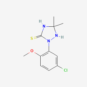 molecular formula C11H14ClN3OS B6079574 2-(5-chloro-2-methoxyphenyl)-5,5-dimethyl-1,2,4-triazolidine-3-thione 