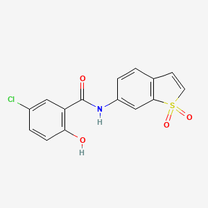 molecular formula C15H10ClNO4S B607958 苯甲酰胺，5-氯-N-(1,1-二氧化苯并[b]噻吩-6-基)-2-羟基- CAS No. 1430330-65-6
