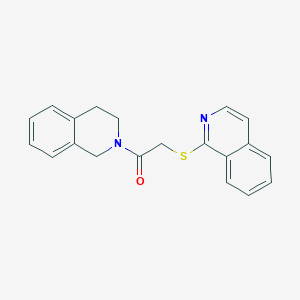 molecular formula C20H18N2OS B6079589 1-{[2-(3,4-dihydro-2(1H)-isoquinolinyl)-2-oxoethyl]thio}isoquinoline 