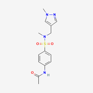 molecular formula C14H18N4O3S B6079596 N-[4-({methyl[(1-methyl-1H-pyrazol-4-yl)methyl]amino}sulfonyl)phenyl]acetamide 
