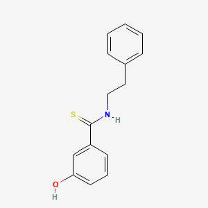 molecular formula C15H15NOS B6079603 3-hydroxy-N-(2-phenylethyl)benzenecarbothioamide 