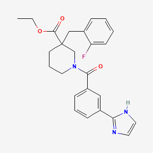 molecular formula C25H26FN3O3 B6079611 ethyl 3-(2-fluorobenzyl)-1-[3-(1H-imidazol-2-yl)benzoyl]-3-piperidinecarboxylate 