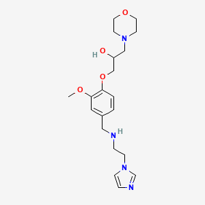 molecular formula C20H30N4O4 B6079627 1-[4-({[2-(1H-imidazol-1-yl)ethyl]amino}methyl)-2-methoxyphenoxy]-3-(4-morpholinyl)-2-propanol 