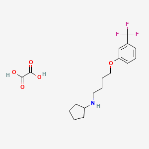 molecular formula C18H24F3NO5 B6079633 N-{4-[3-(trifluoromethyl)phenoxy]butyl}cyclopentanamine oxalate 
